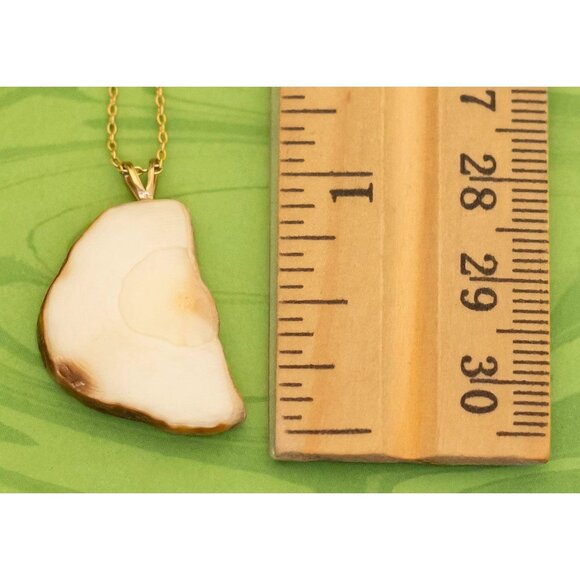 Vintage Gold Filled Floral Cameo Bone Necklace 17 inch - W12 - Picture 3 of 3